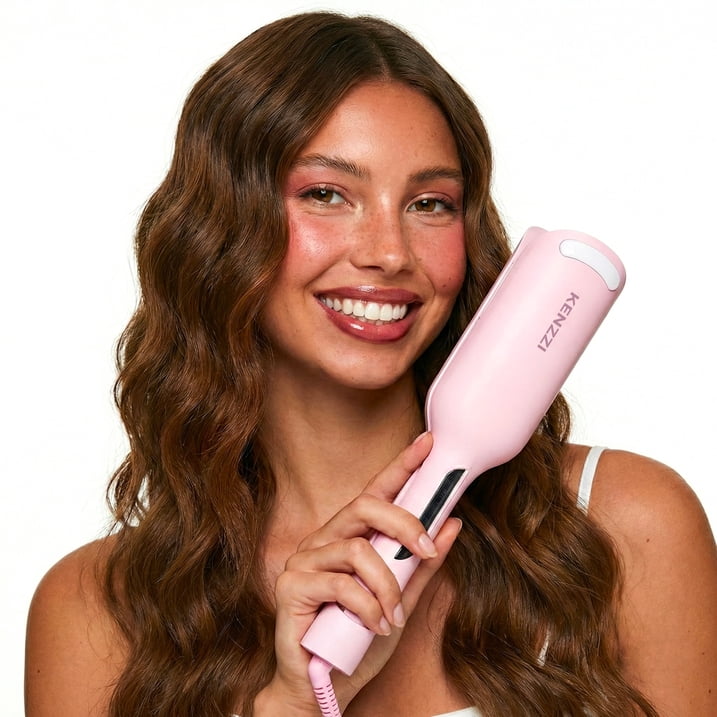 Ondulador de cabello doble barril 32 mm con temperatura ajustable