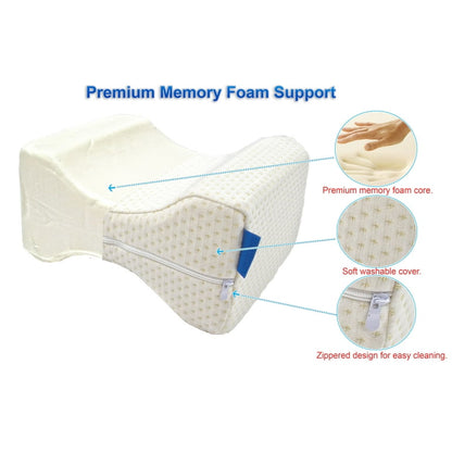 Almohada ergonómica para rodillas memory foam con funda lavable