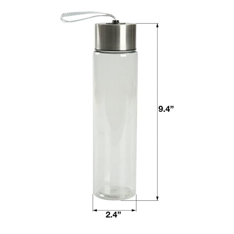 Botella de agua 530 ml con tapa hermética y correa