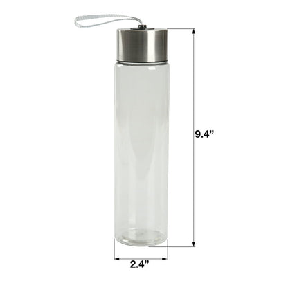 Botella de agua 530 ml con tapa hermética y correa