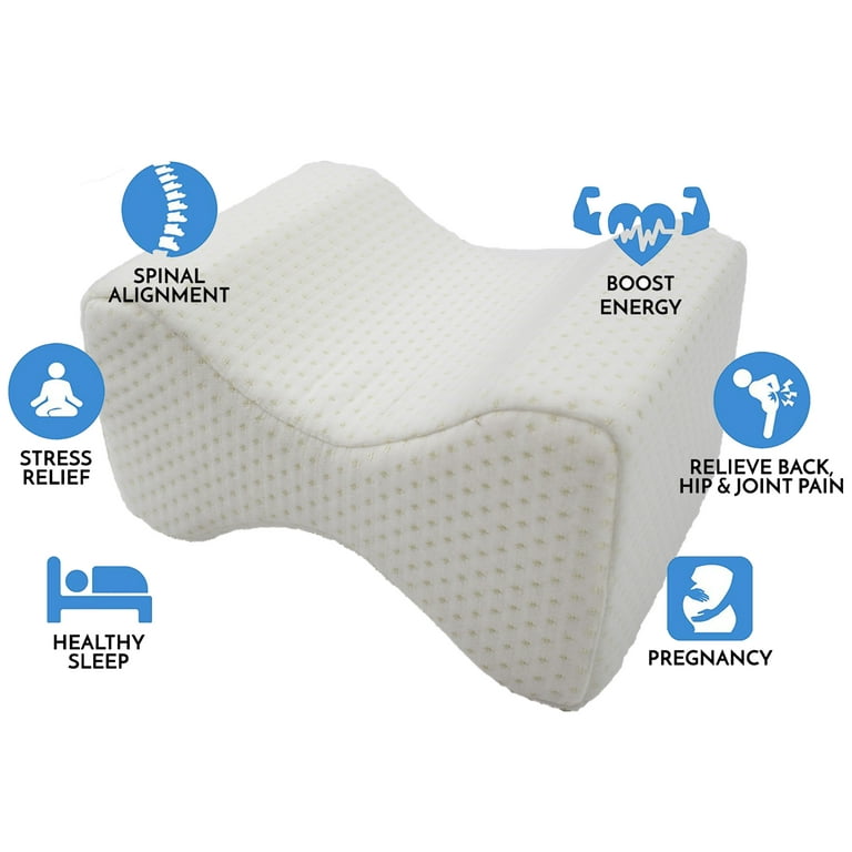 Almohada ergonómica para rodillas memory foam con funda lavable