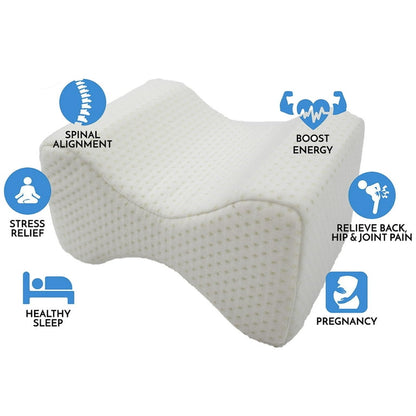 Almohada ergonómica para rodillas memory foam con funda lavable