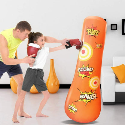 Saco de boxeo inflable infantil 135 cm con base rellenable