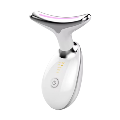 Masajeador facial y cuello EMS con luz LED y vibración recargable