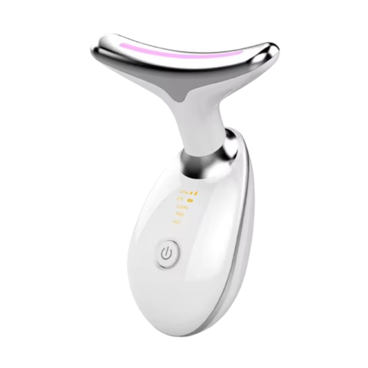 Masajeador facial con luz LED y terapia térmica recargable