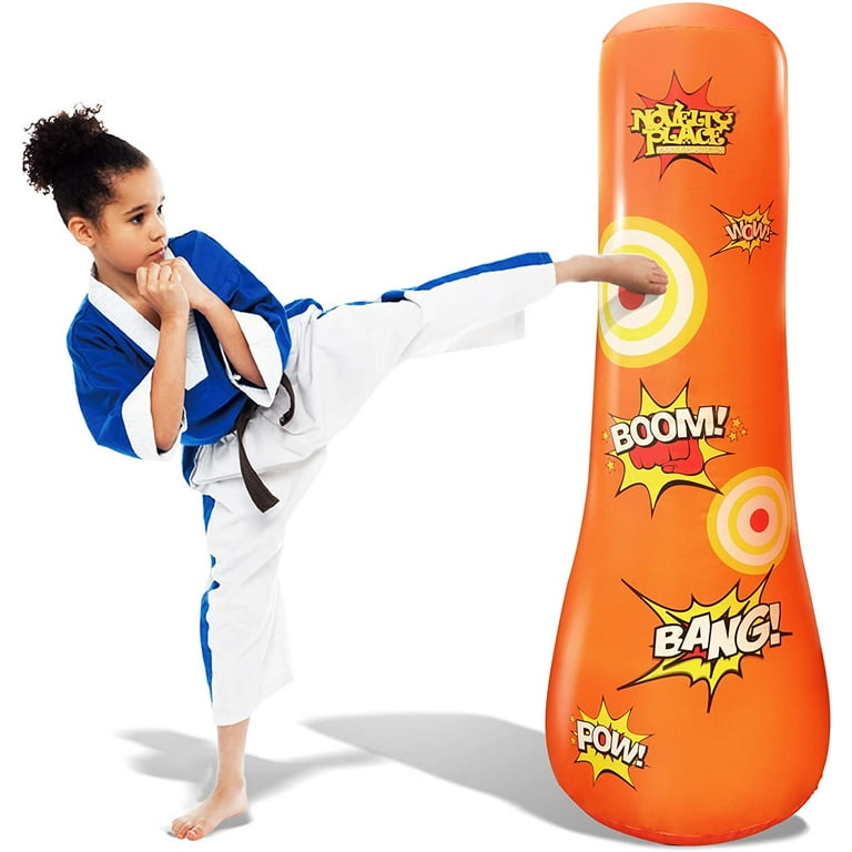 Saco de boxeo inflable infantil 135 cm con base rellenable