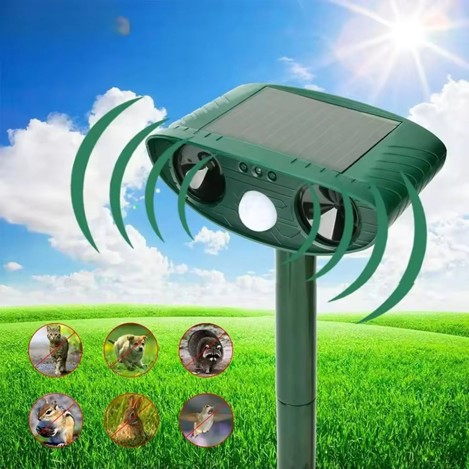 Ahuyentador de Gatos Solar por Ultrasonidos con Sensor PIR IP44