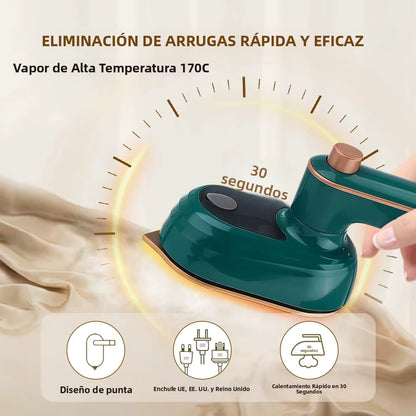 Plancha de vapor portátil 2 en 1 para ropa con tanque 50 ml
