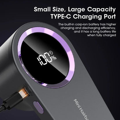 Quitapelusas eléctrico recargable USB-C con pantalla LED gris