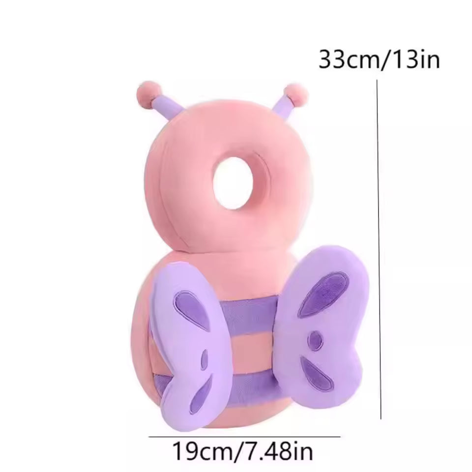 Protector de Cabeza para Bebé Tipo Mochila con Diseño de Mariposa Antigolpes