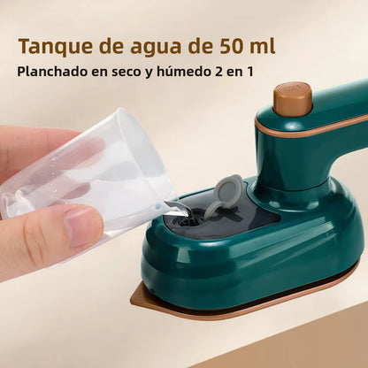 Plancha de vapor portátil 2 en 1 para ropa con tanque 50 ml