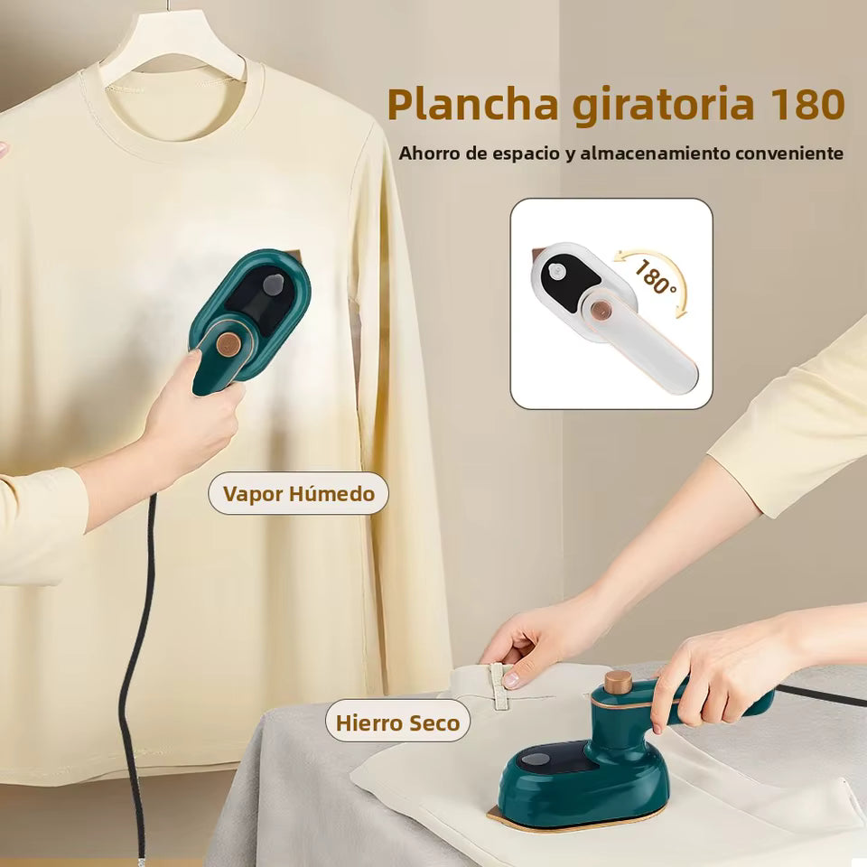 Plancha de vapor portátil 2 en 1 para ropa con tanque 50 ml