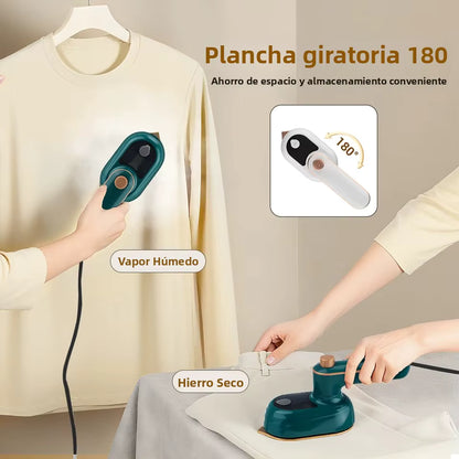 Plancha de vapor portátil 2 en 1 para ropa con tanque 50 ml