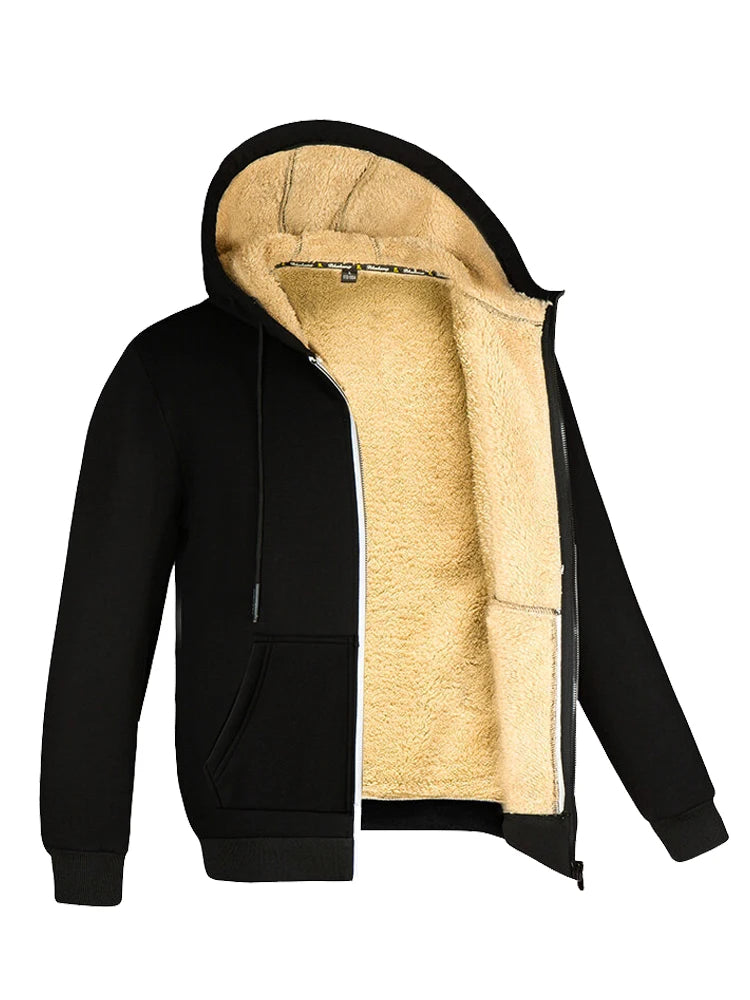 Chaqueta con Capucha para Hombre de Invierno con Forro Grueso