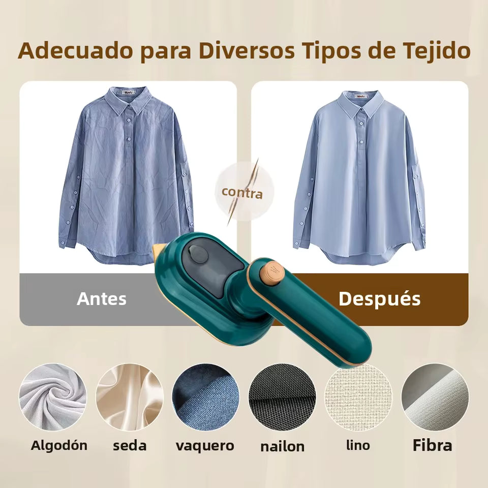 Plancha de vapor portátil 2 en 1 para ropa con tanque 50 ml