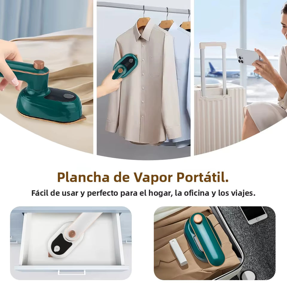 Plancha de vapor portátil 2 en 1 para ropa con tanque 50 ml