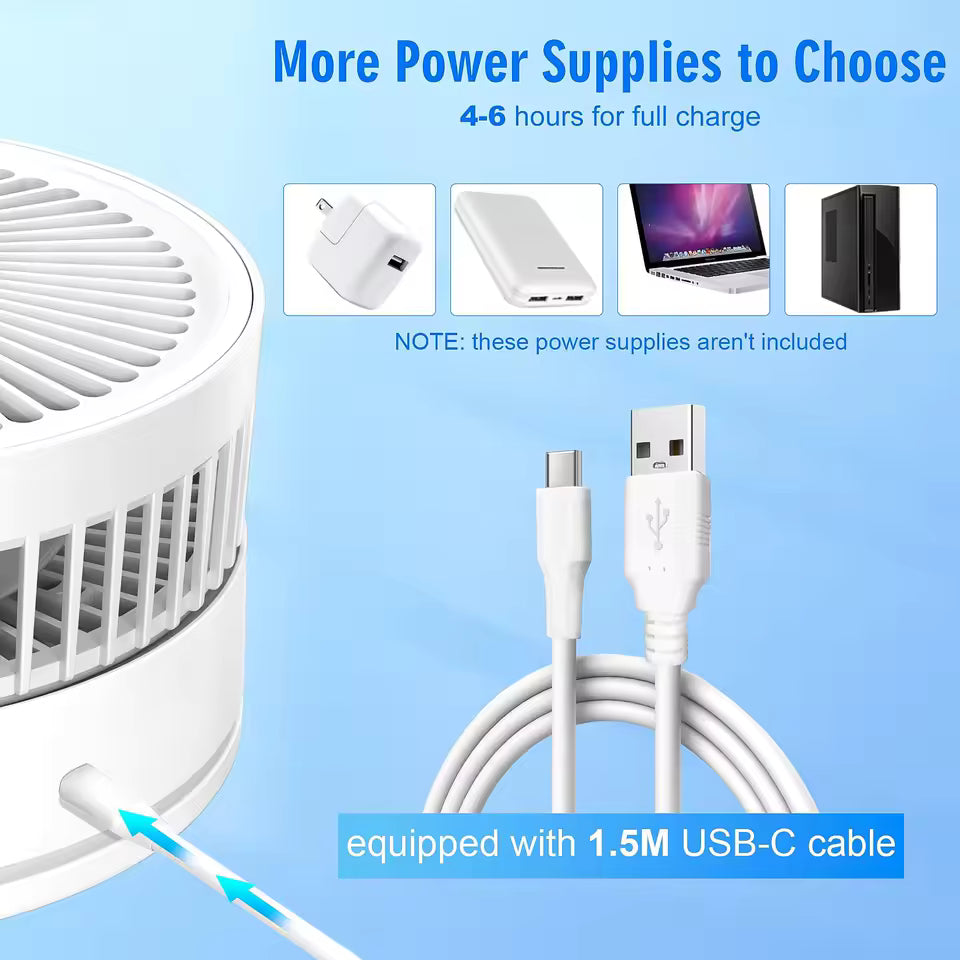 Ventilador de pie plegable recargable USB con control remoto