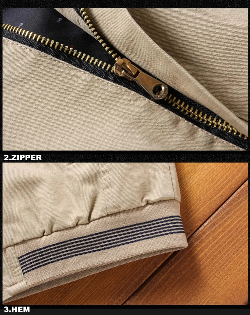 Chaqueta informal con cremallera, cuello alto y bolsillos para hombre