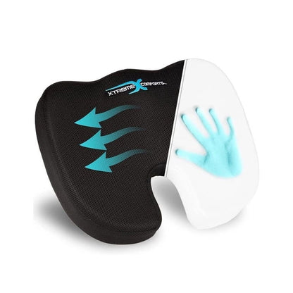 Cojín ortopédico viscoelástico para coxis con diseño ergonómico